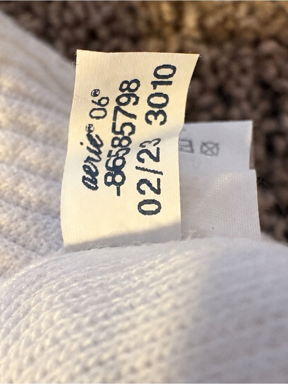 Aerie Wonder Textured Oversized V-Neck Waffle Sweatshirt White L - Picture 5 of 5